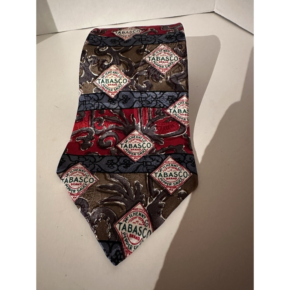Tobasco Tie Silk Made In USA Business Casual Diamond Logo Pattern EUC